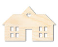 Unfinished Wood House Silhouette Shape - Craft - up to 46"