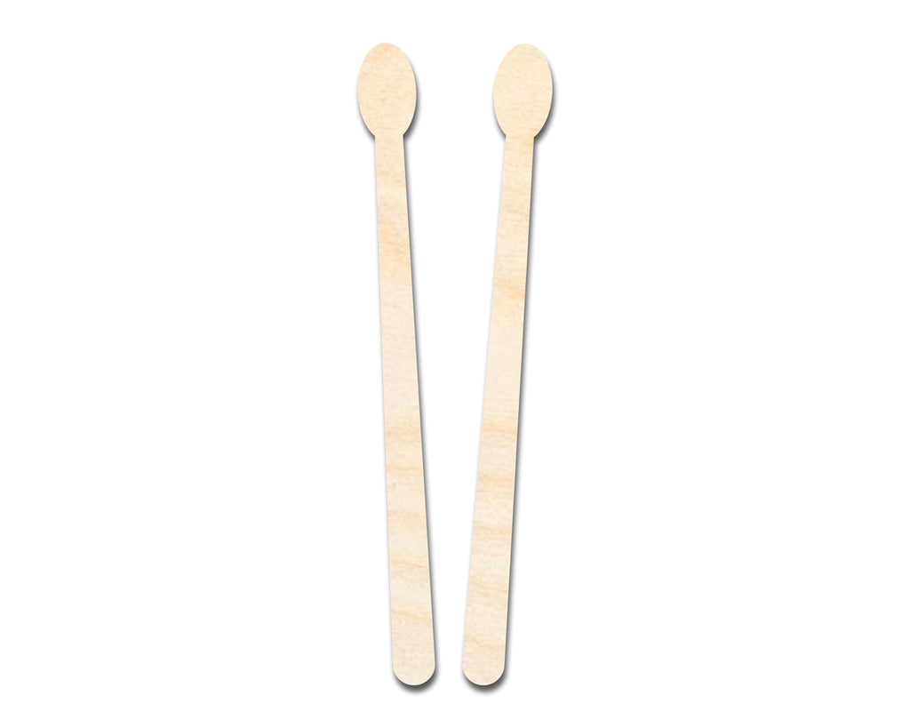 Unfinished Wood Drum Sticks Shape - Craft - up to 46"