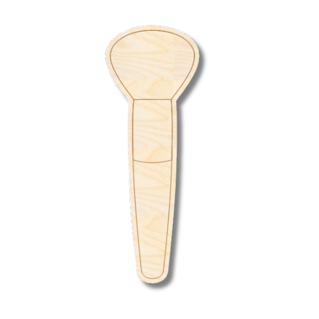Unfinished Wood Etched Makeup Brush Shape | Paint By Line Crafts | up to 30" DIY