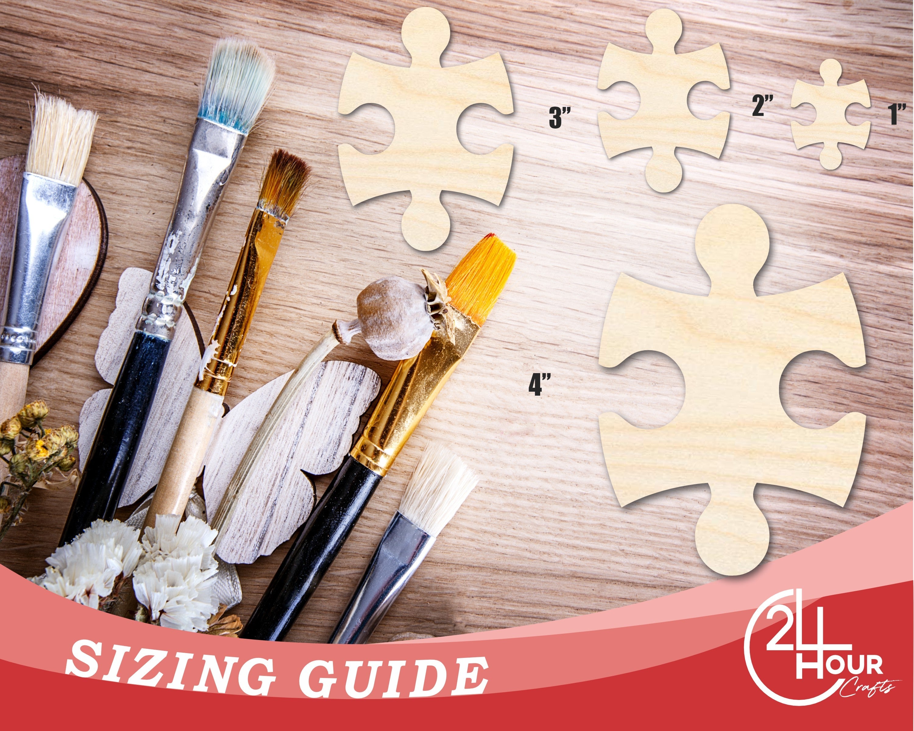 Unfinished Wood Interlocking Puzzle Shape | Autism Awareness | Craft Cutout | up to 46" DIY