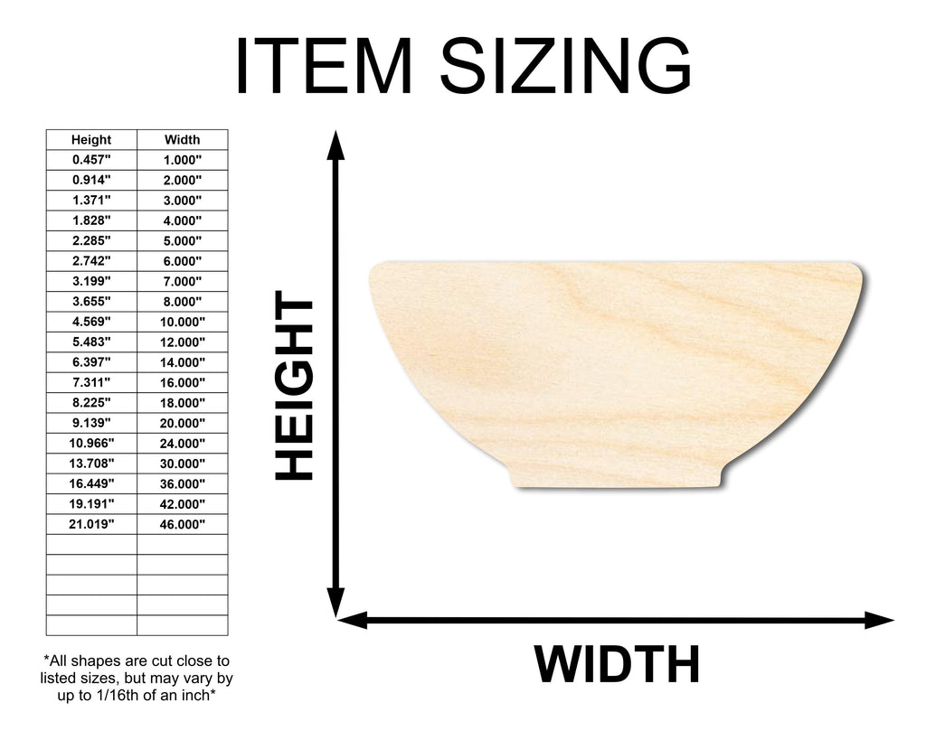 Unfinished Wood Bowl Shape - Kitchen Craft - up to 46" DIY