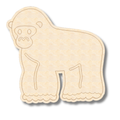 Unfinished Wood Etched Gorilla Shape | Paint By Line Crafts | up to 30" DIY