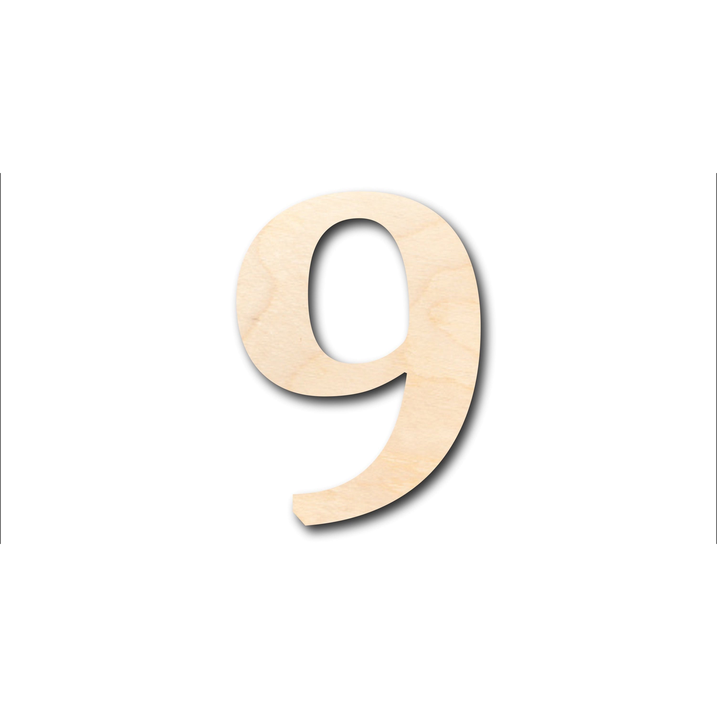 Unfinished Wood Cambria Number 9 Shape - Craft - up to 46" DIY