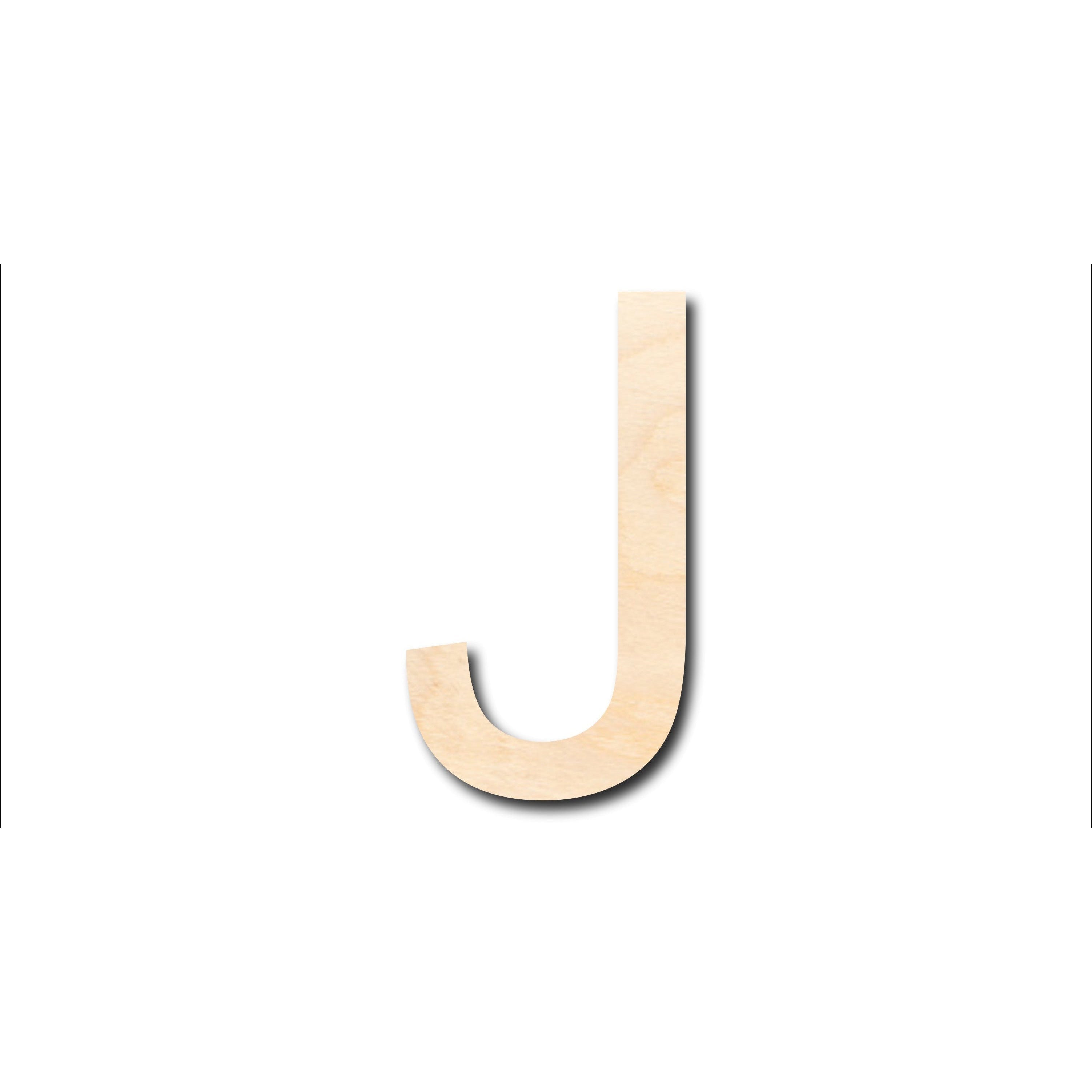 Unfinished Wood Arial Letter J Shape - Craft - up to 46" DIY