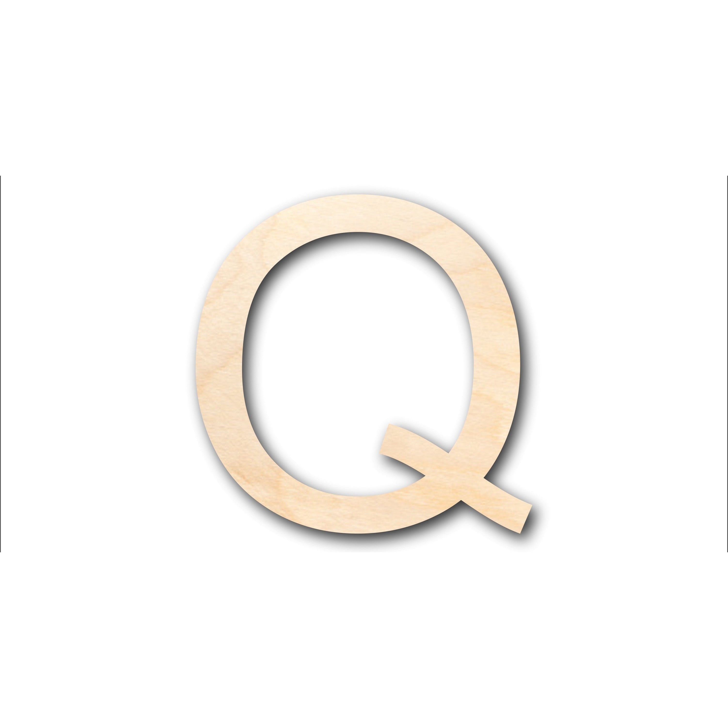 Unfinished Wood Arial Letter Q Shape - Craft - up to 46" DIY