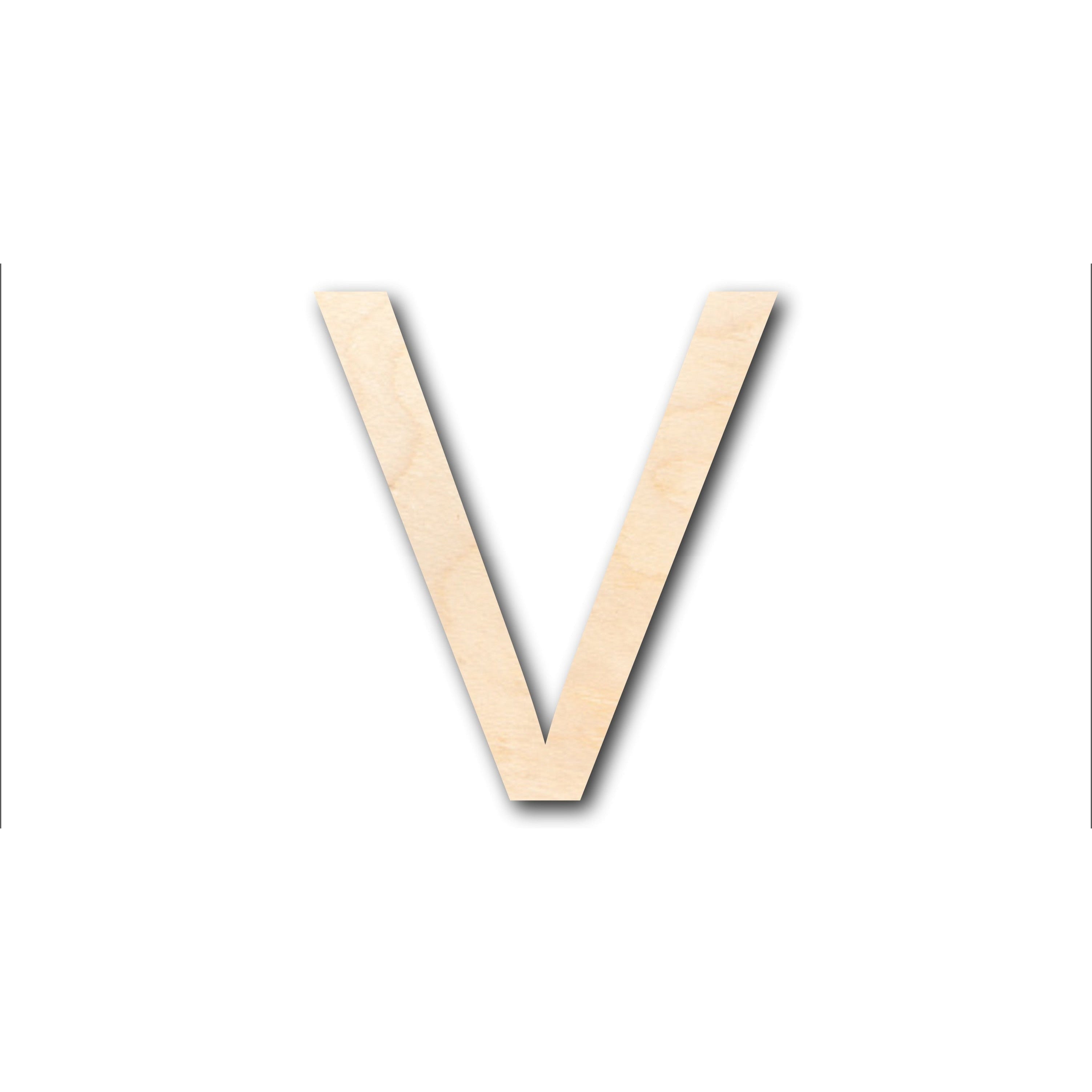 Unfinished Wood Arial Letter V Shape - Craft - up to 46" DIY