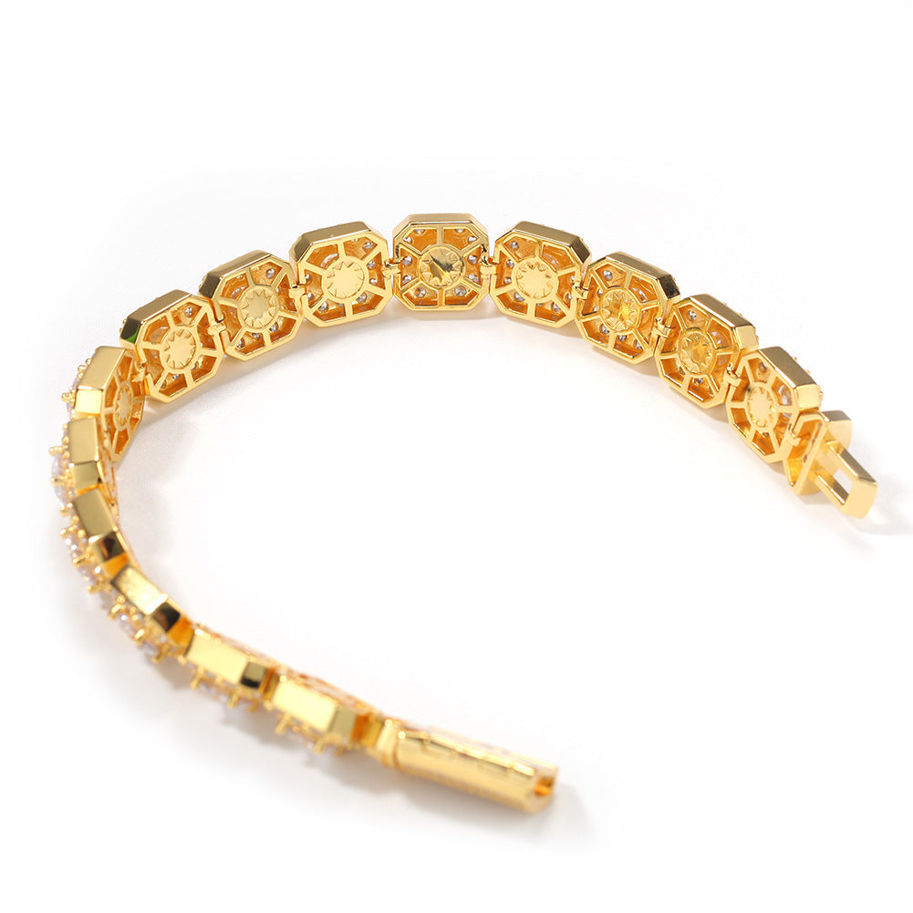 Hip-hop micro-inlaid zircon 12.5mm rock candy bracelet