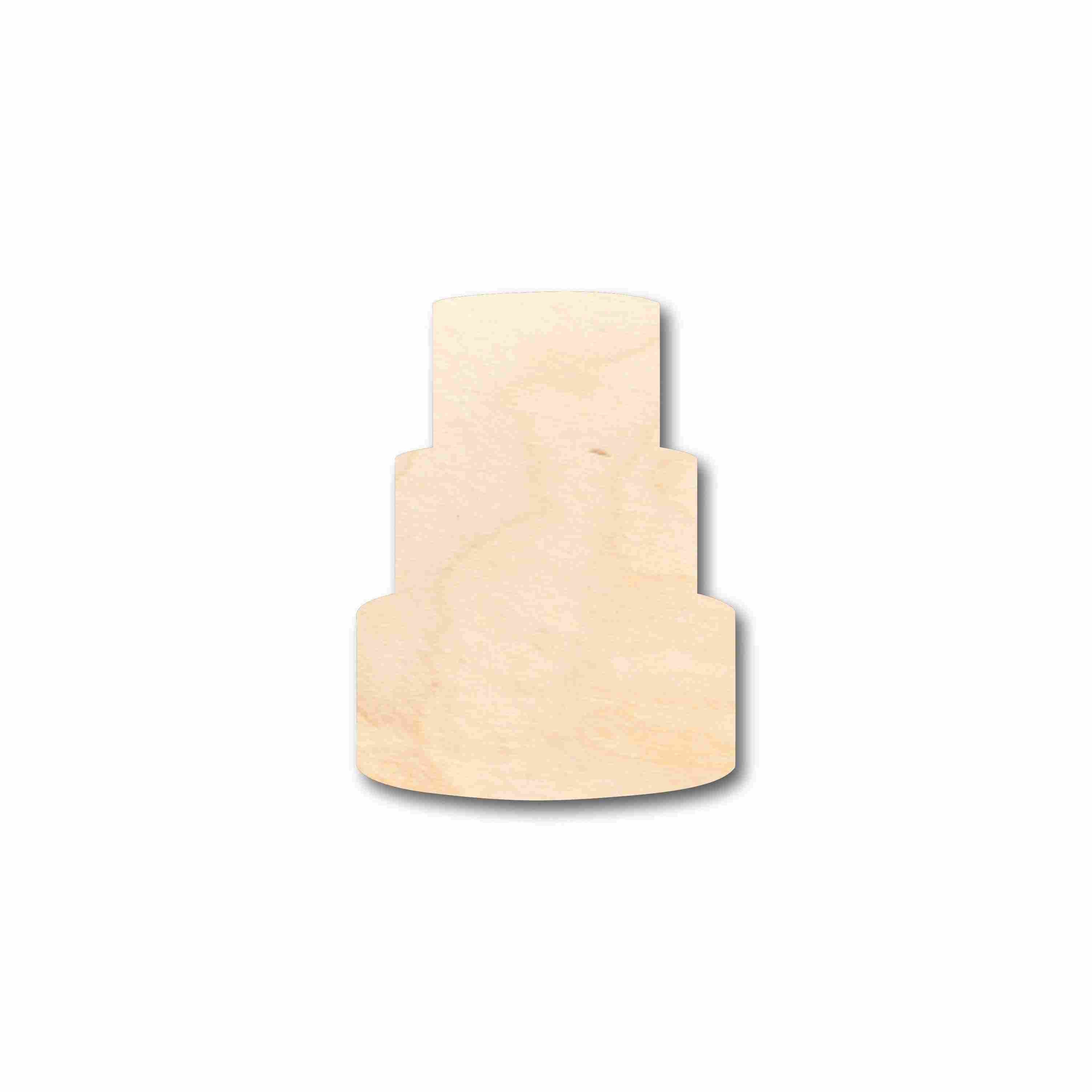 Unfinished Wood 3 Tier Cake Silhouette - Craft- up to 46" DIY