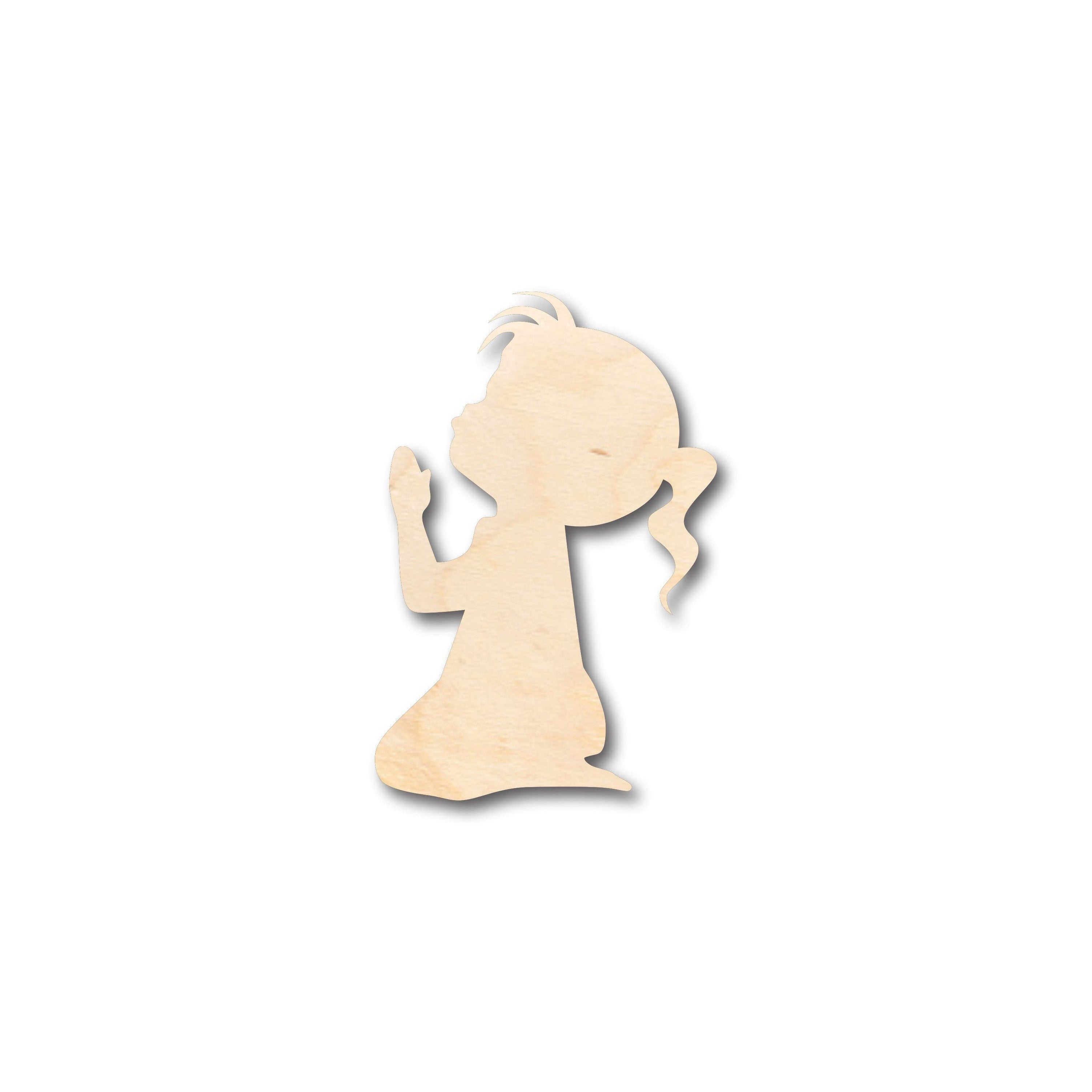 Unfinished Wood Praying Girl Shape - Craft - up to 46" DIY