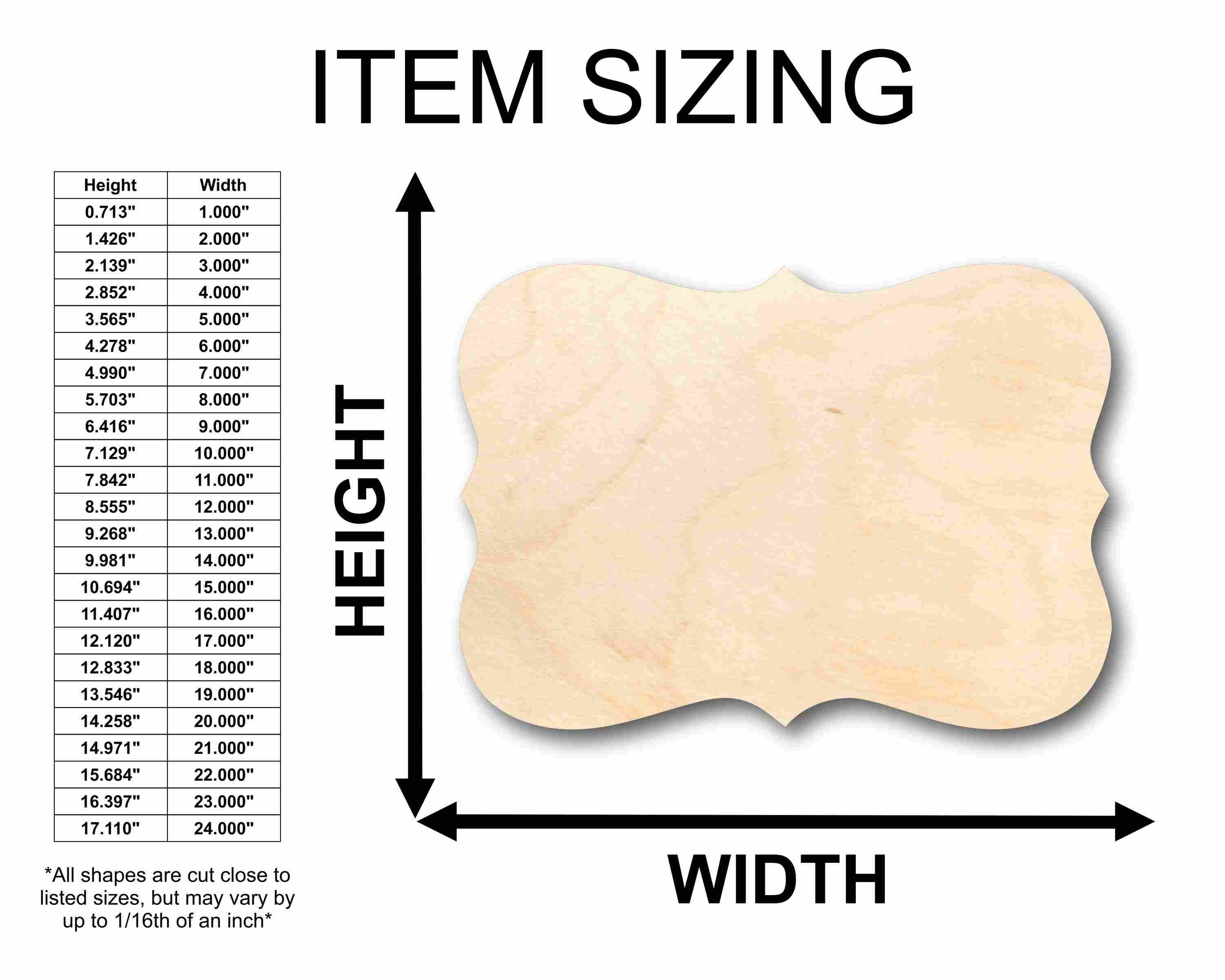 Unfinished Wood Fancy Award Craft Plaque Silhouette - Craft- up to 46" DIY