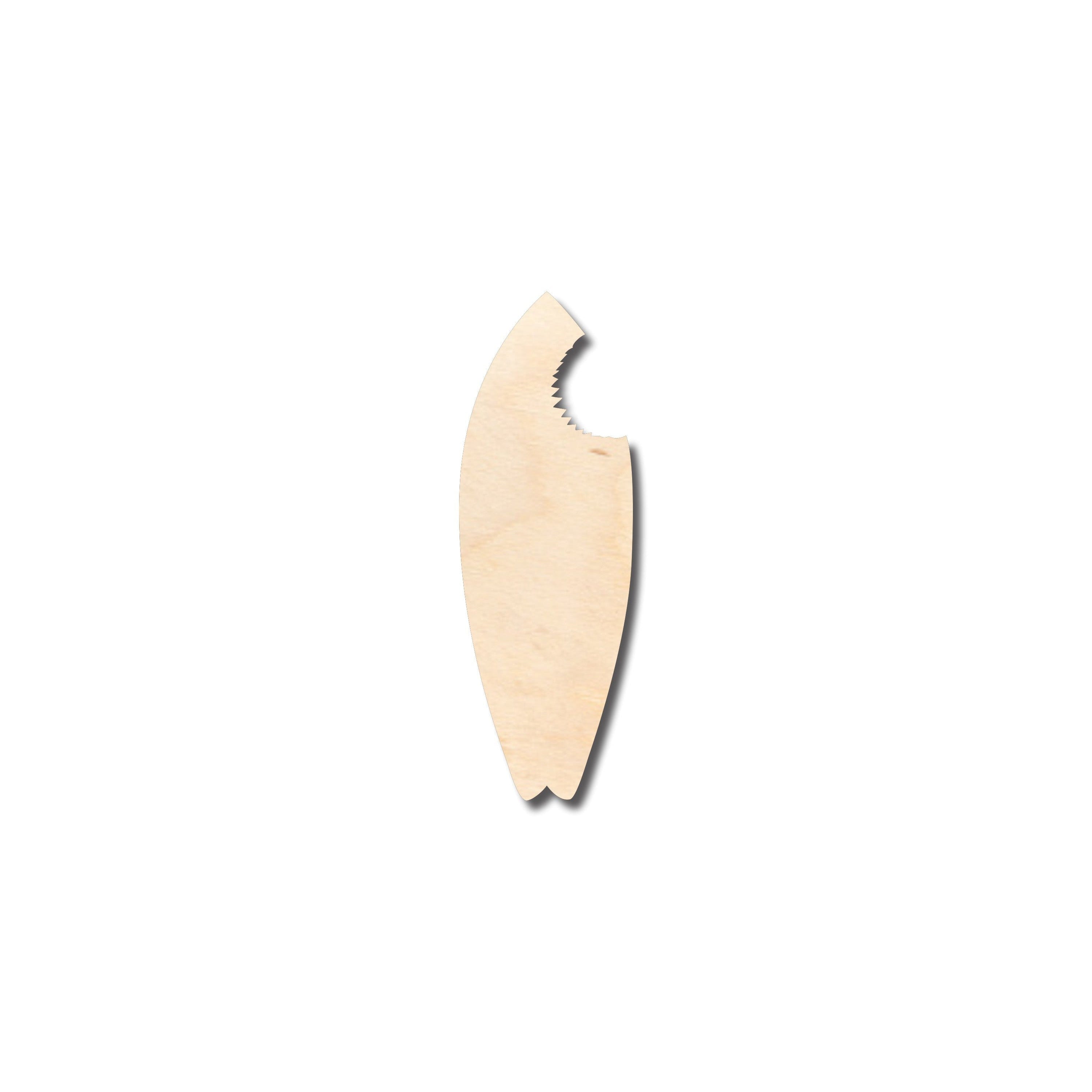 Unfinished Wood Shark Bite Surf Board Shape - Craft - up to 46" DIY