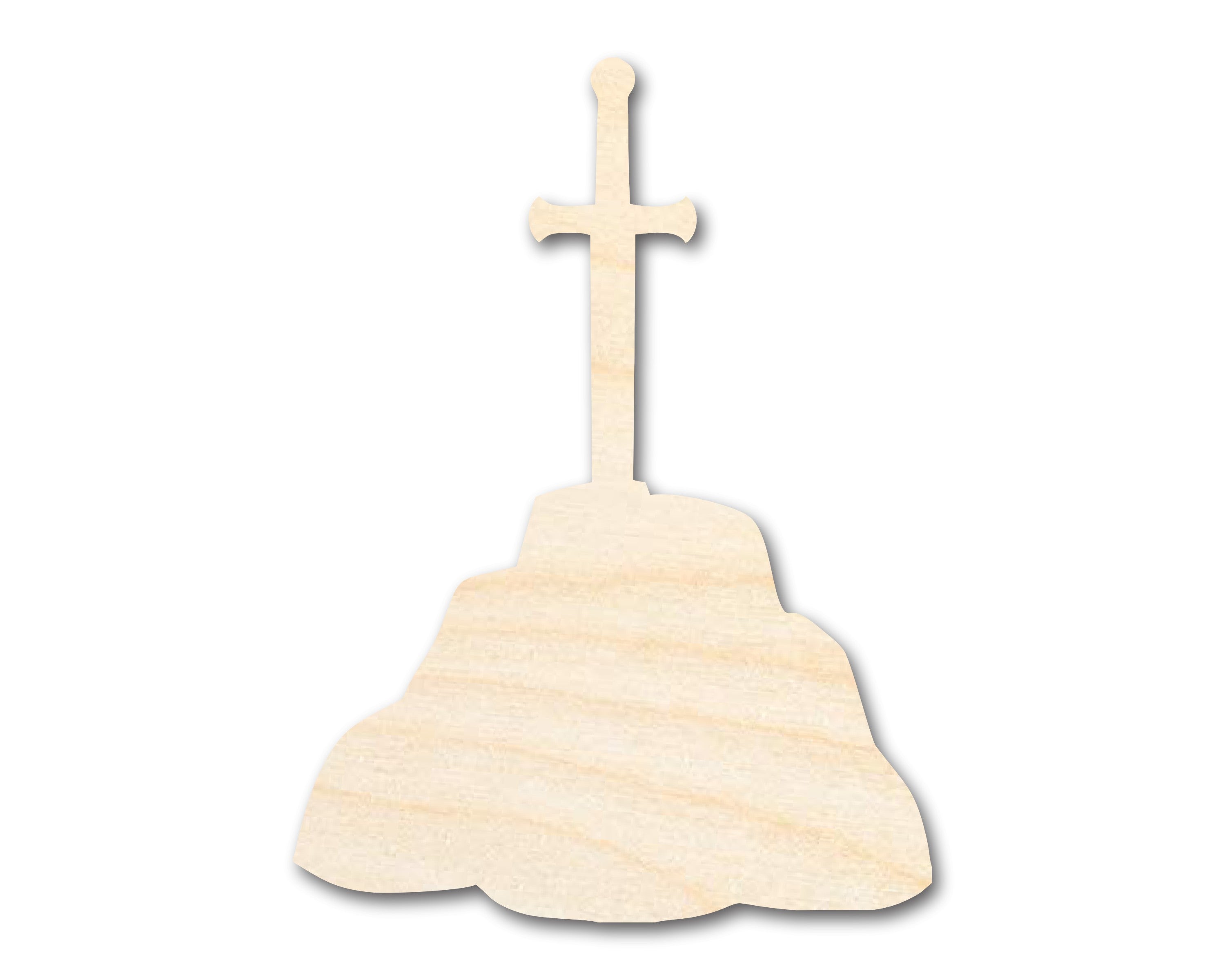 Unfinished Wood Sword in Stone Shape - Craft - up to 46"