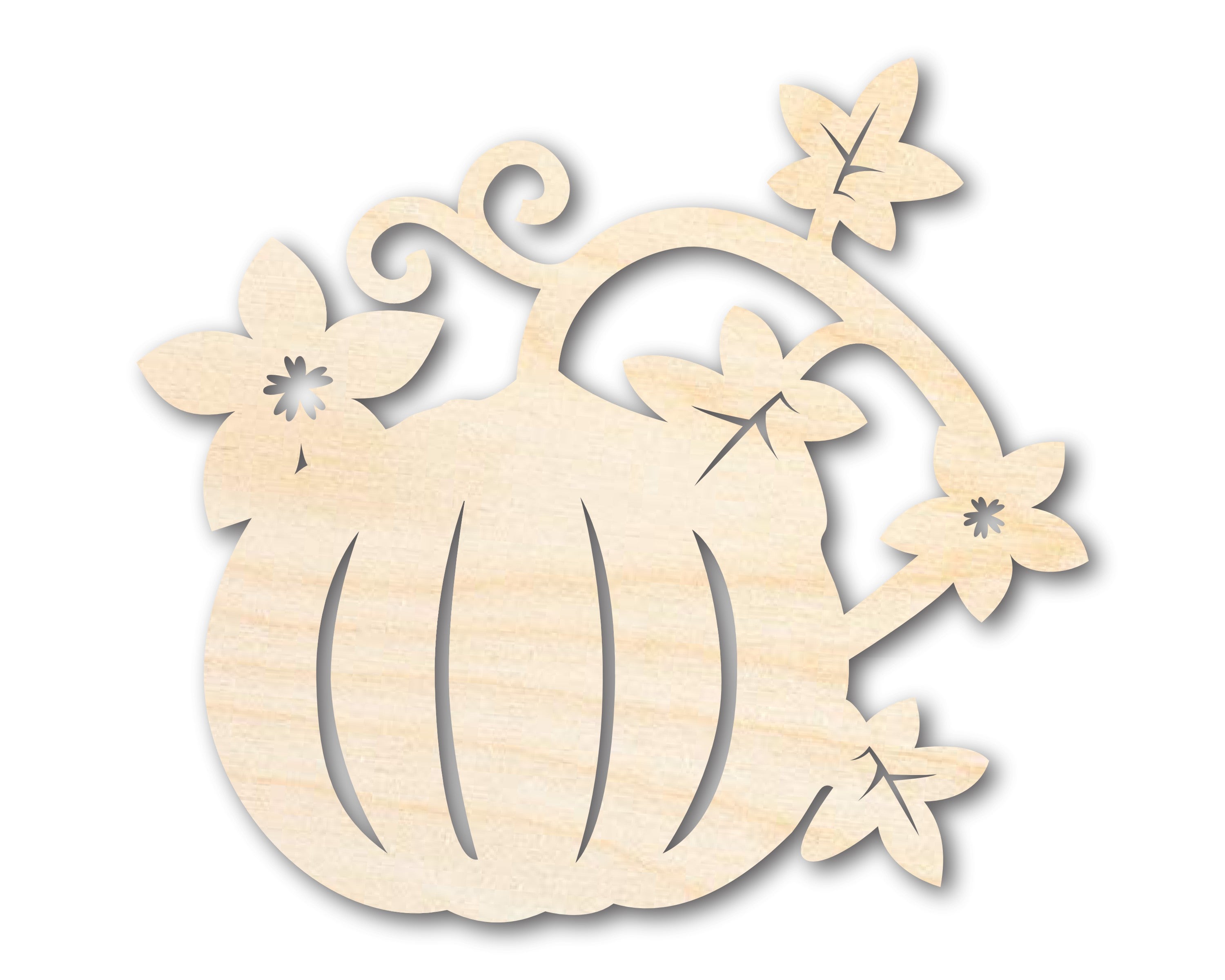 Unfinished Wood Pumpkin Vines Shape - Craft - up to 46"
