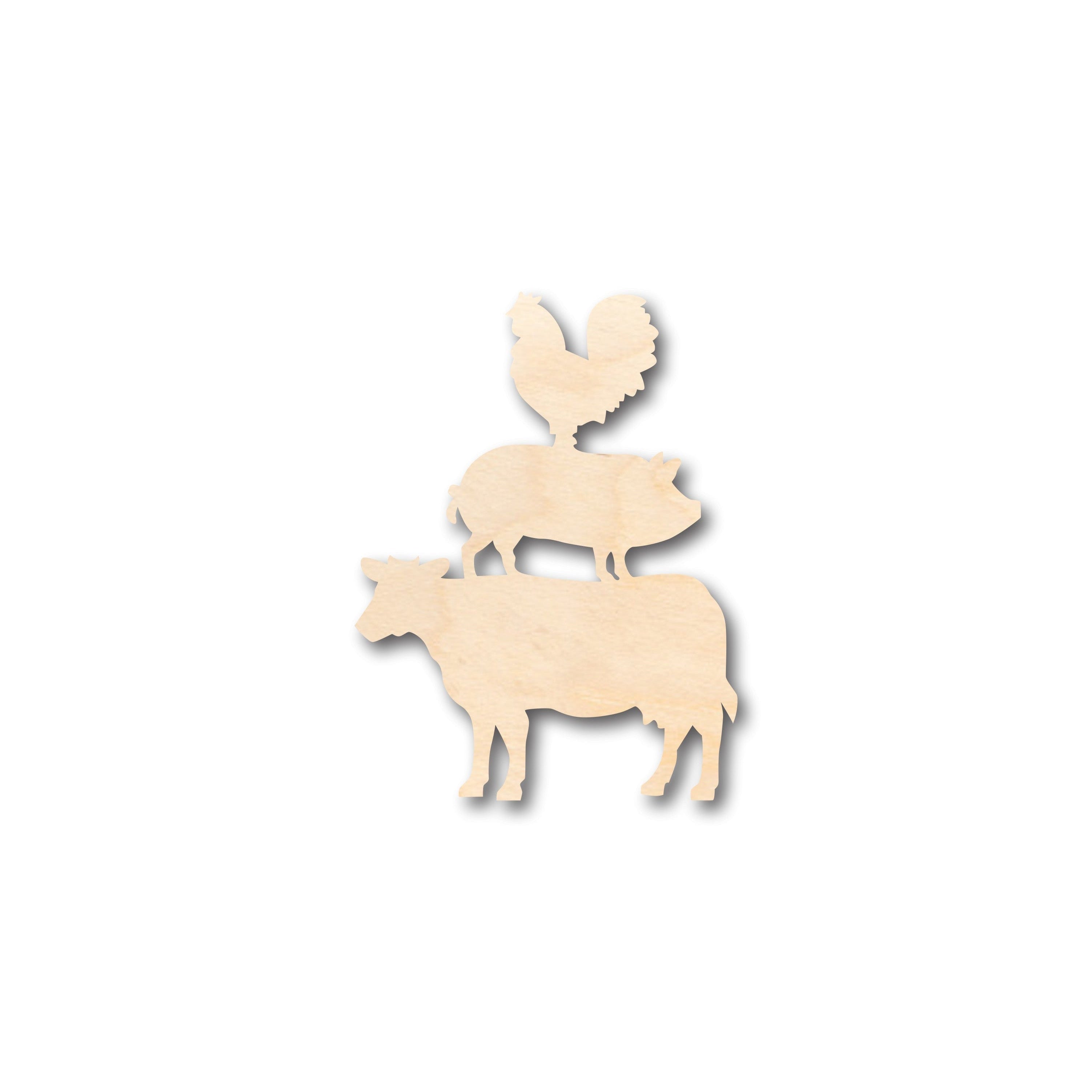 Unfinished Wood Farm Animals Shape - Craft - up to 46" DIY