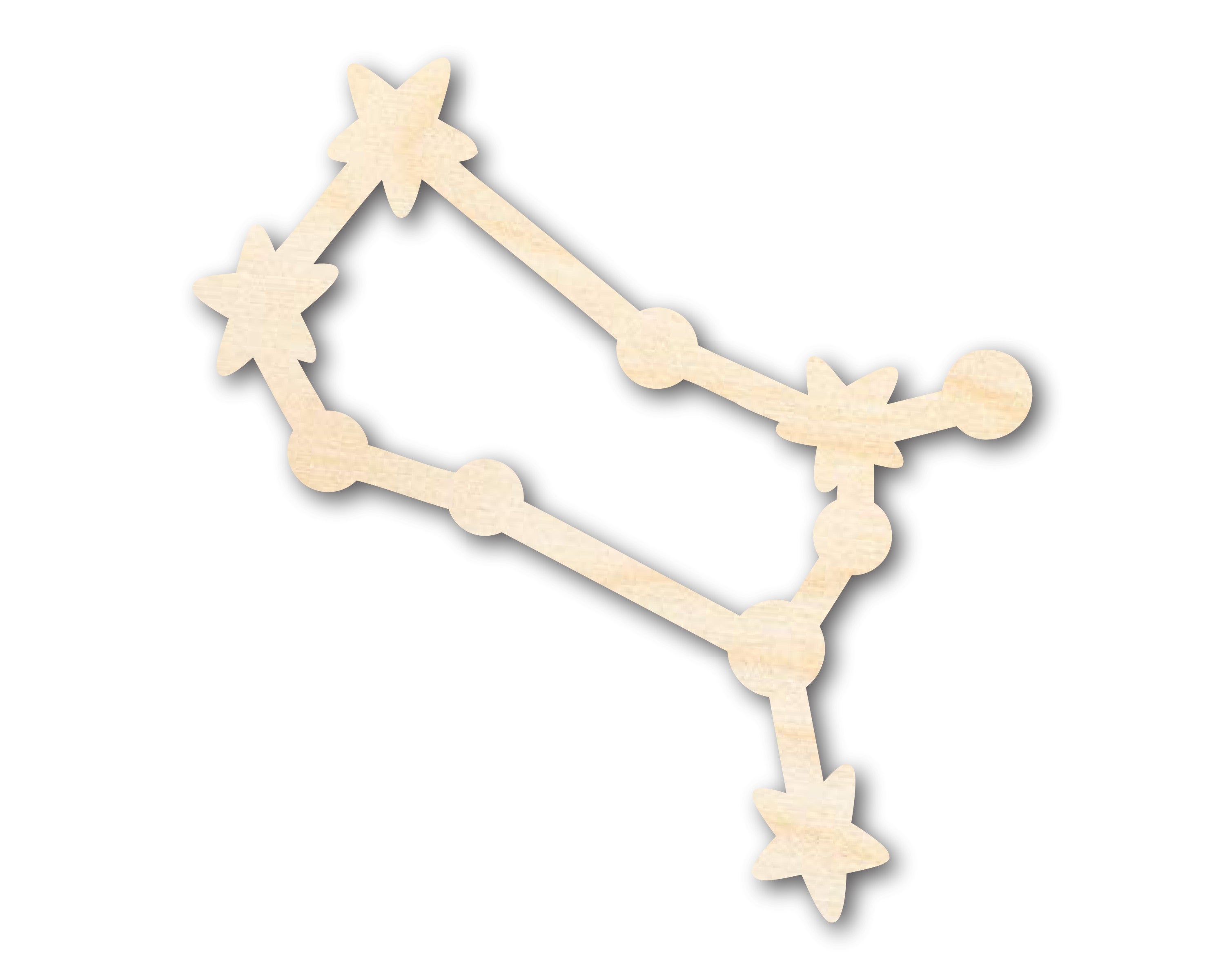 Unfinished Wood Gemini Constellation Shape - Zodiac Craft - up to 46"