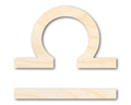Unfinished Wood Libra Sign Shape - Zodiac Craft - up to 46"