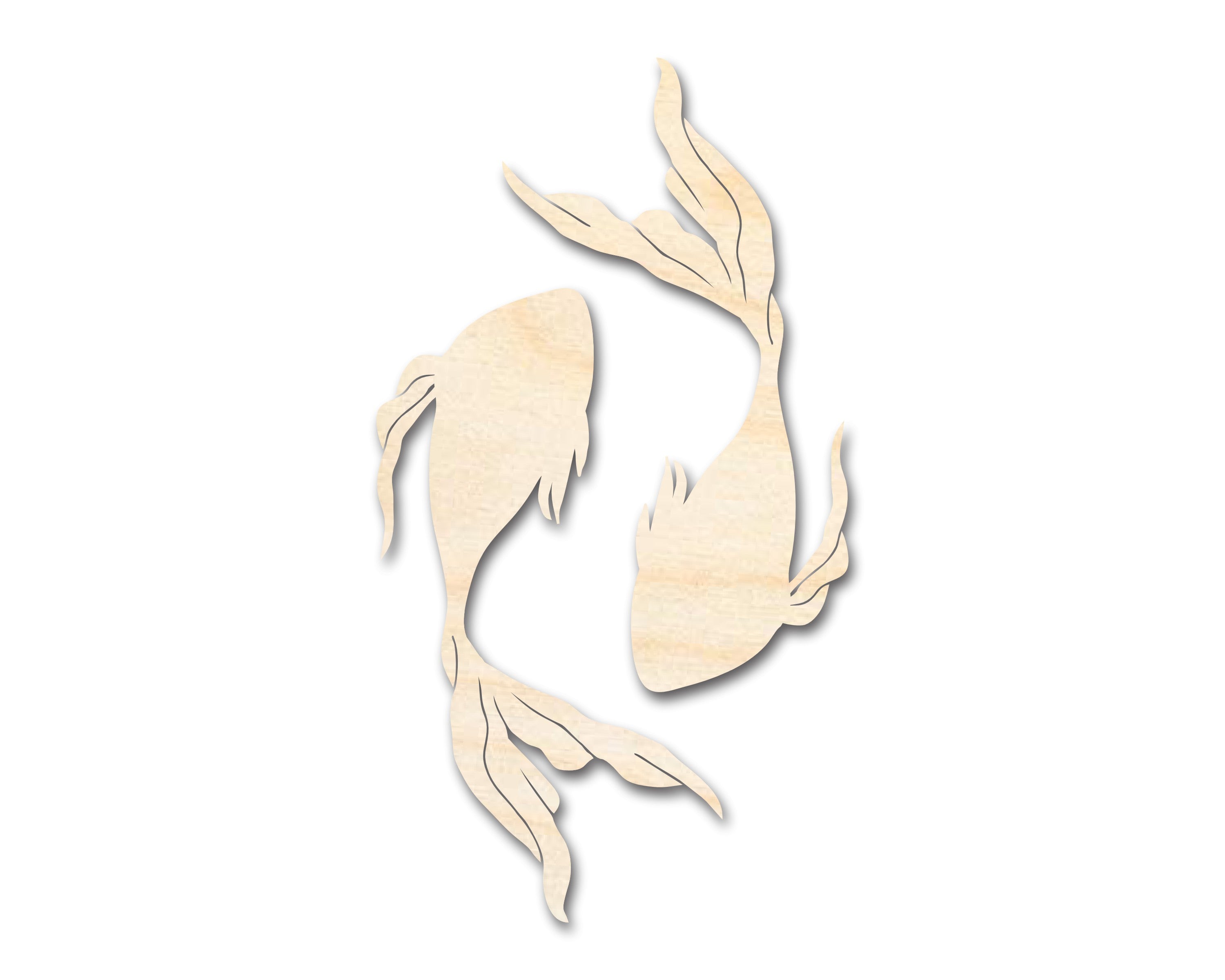 Unfinished Wood Pisces Fish Shape - Zodiac Craft - up to 46"