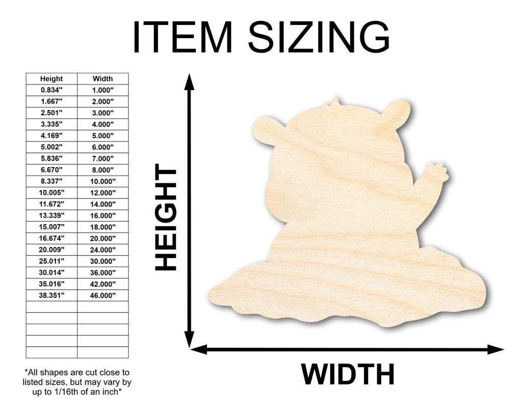 Unfinished Wood Groundhog Day Shape - Craft - up to 46" DIY