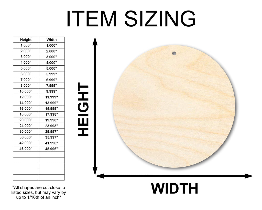 Unfinished Wood Circle Earring Blank Pair - DIY Jewelry Craft - Available in 1" to 3"