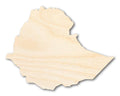 Unfinished Wood Ethiopia Country Shape - East African Craft - up to 46" DIY