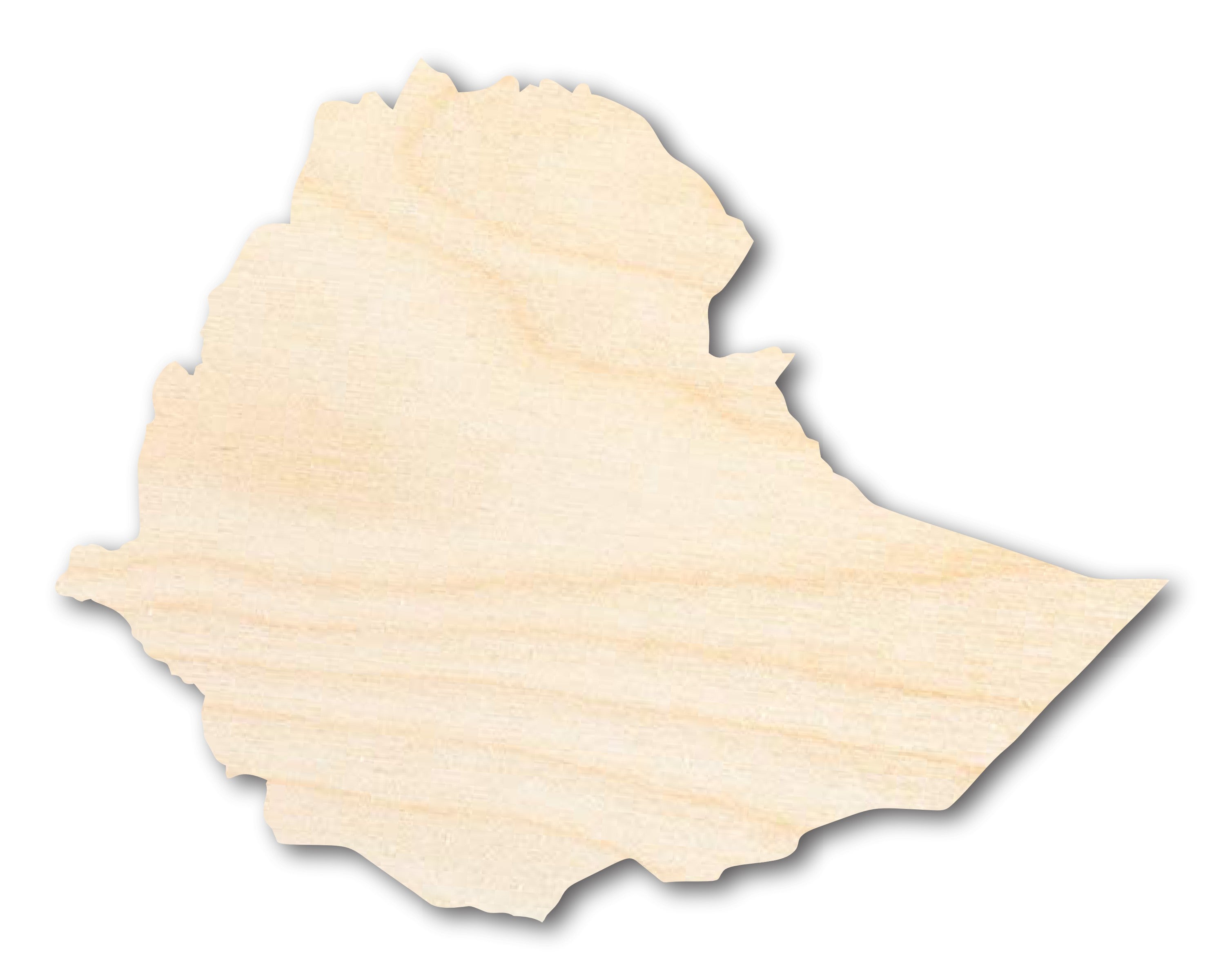 Unfinished Wood Ethiopia Country Shape - East African Craft - up to 46" DIY