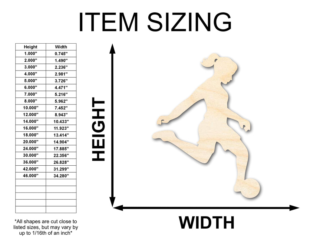 Unfinished Wood Soccer Player Silhouette | DIY Sports Craft Cutout | up to 46" DIY