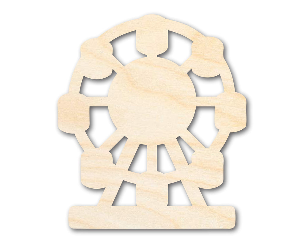 Unfinished Wood Ferris Wheel Shape | Amusement Park Ride Silhouette | Craft Cutout | up to 46" DIY