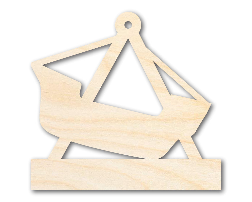 Unfinished Wood Pirate Ship Ride Shape | Amusement Park | Craft Cutout | up to 46" DIY