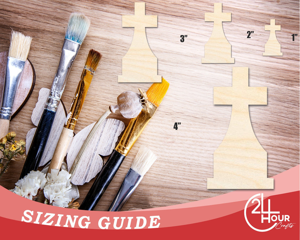 Unfinished Wood Tombstone Cross Shape | Craft Cutout | up to 46" DIY