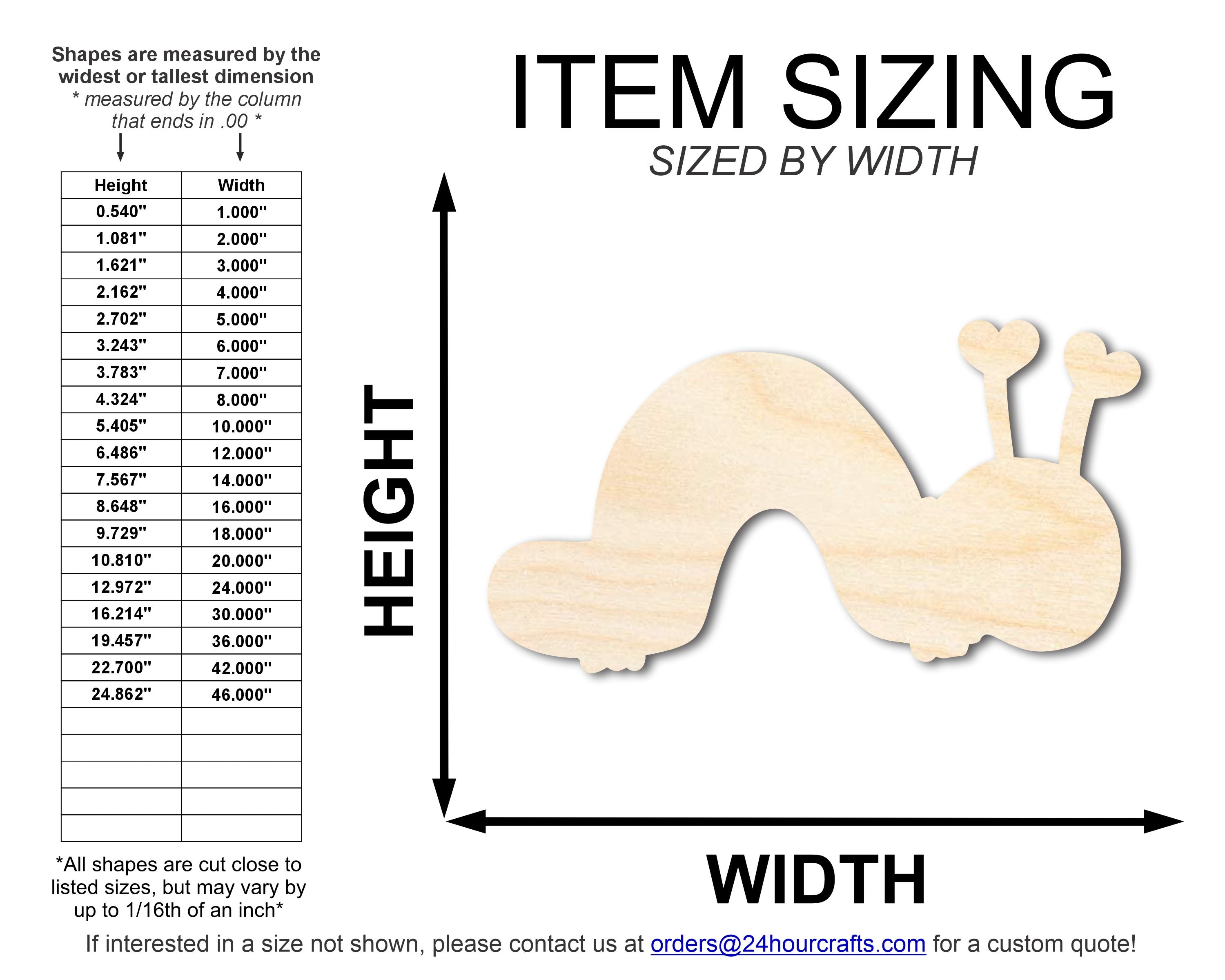 Unfinished Heart Caterpillar Shape | DIY Craft Cutout | up to 46" DIY
