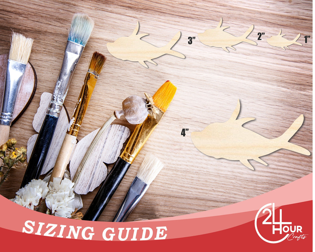Unfinished Cartoon Fish Wood Cutout Shape | DIY Craft Cutout | up to 46" DIY