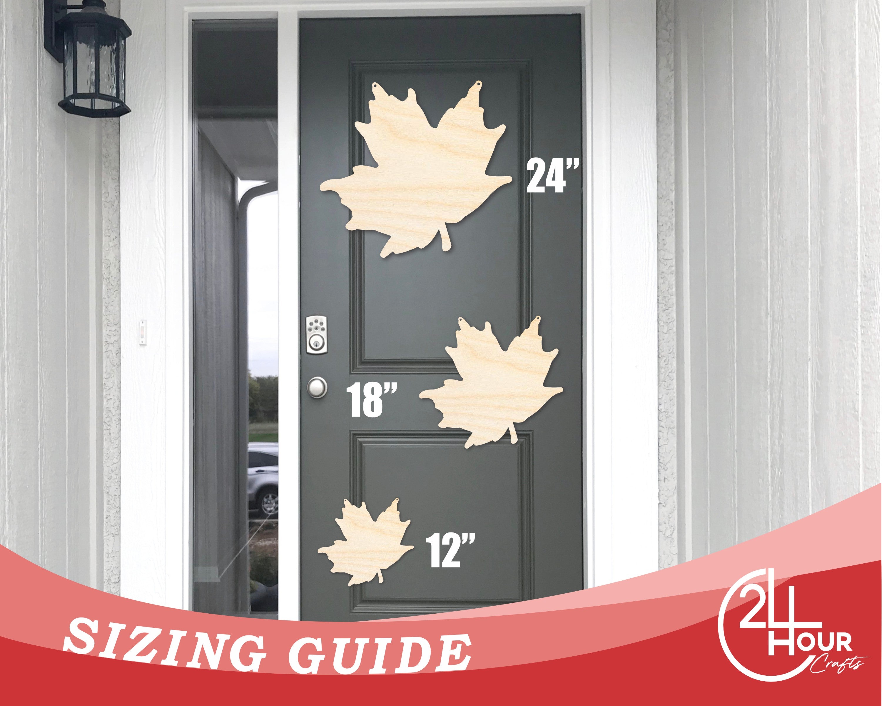 Unfinished Leaf Door Hanger | DIY Craft Cutout | Door Hanger | up to 46" DIY