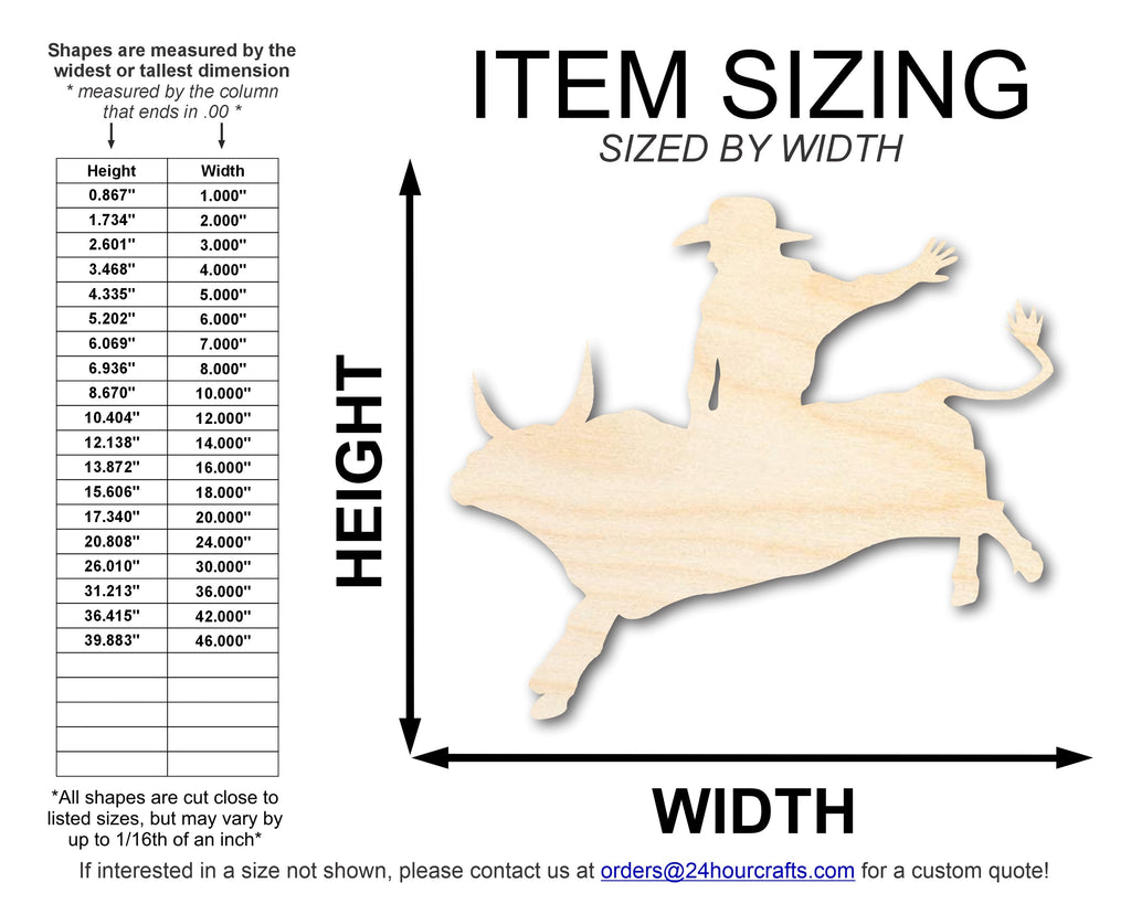 Unfinished Wood Bull Rider Shape | DIY Craft Cutout | up to 46" DIY