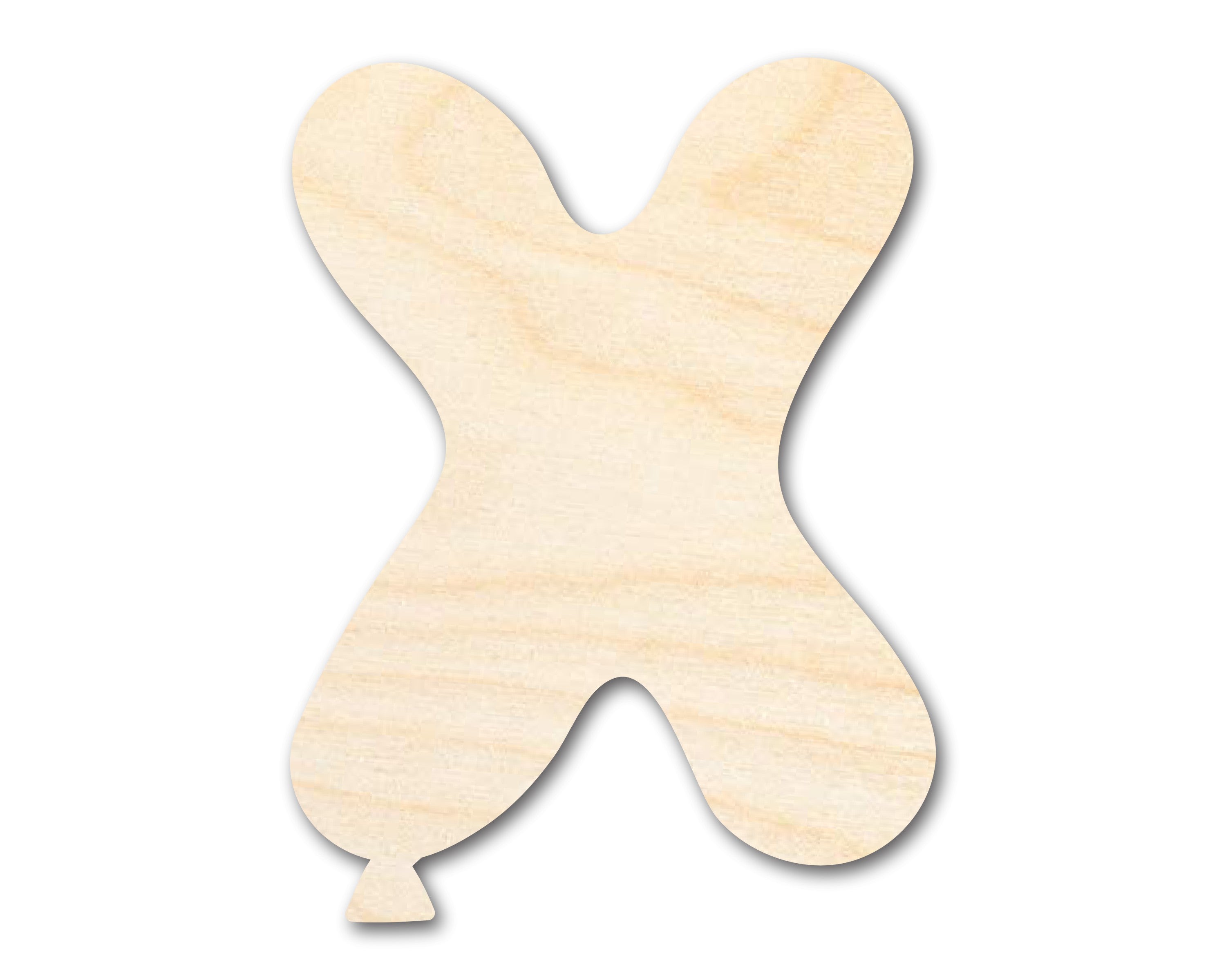 Unfinished Wood Balloon Letter X Shape | DIY Craft Cutout | up to 46" DIY