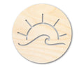 Unfinished Wood Ocean Wave and Sun Cutout Shape | DIY Craft Cutout | up to 46" DIY