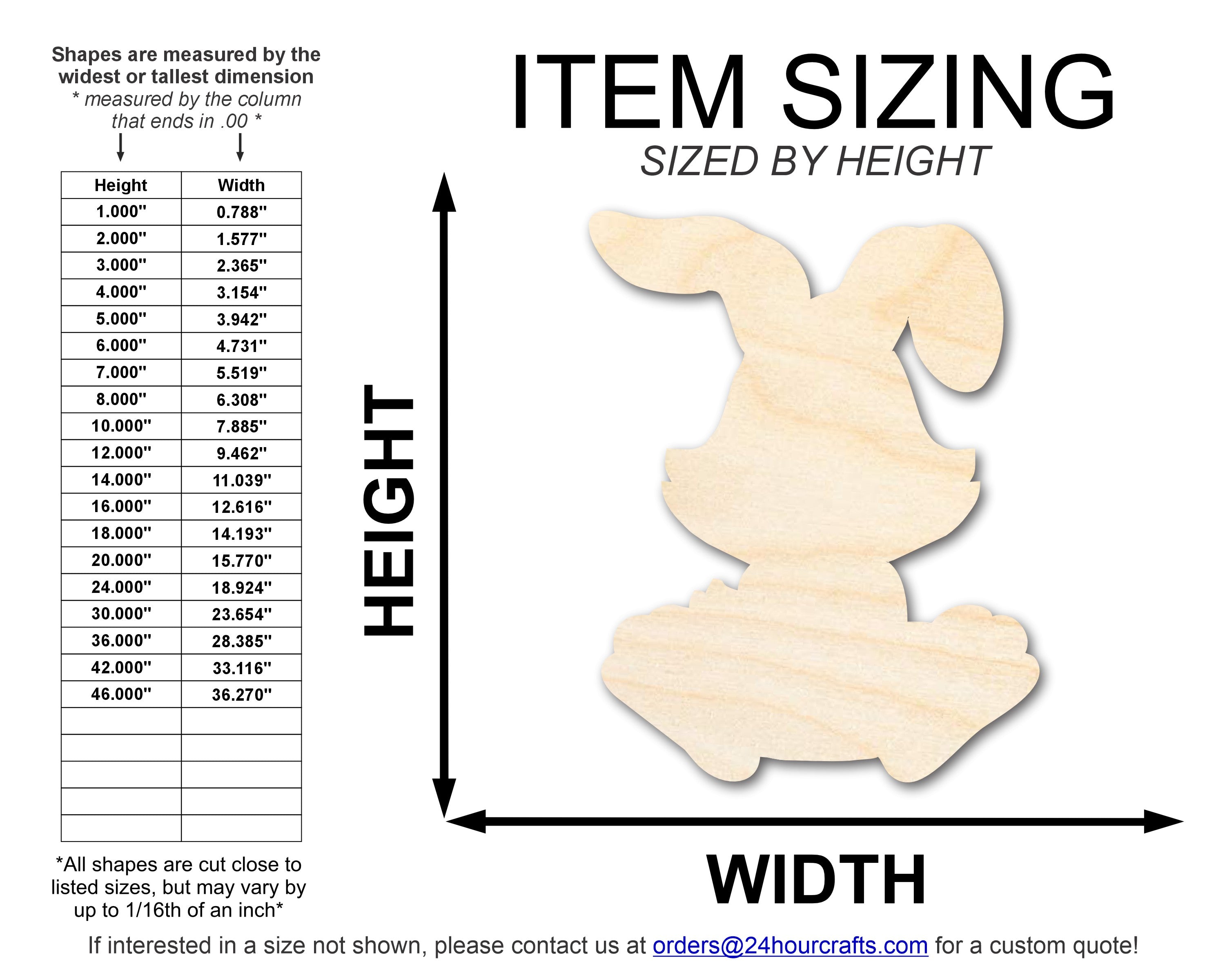 Unfinished Wood Easter Bunny Shape | DIY Craft Cutout | up to 46" DIY