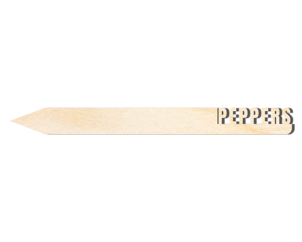 Unfinished Wood Peppers Garden Stake | DIY Craft Cutout | up to 24" DIY