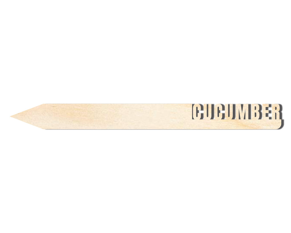 Unfinished Wood Cucumber Garden Stake | DIY Craft Cutout | up to 24" DIY