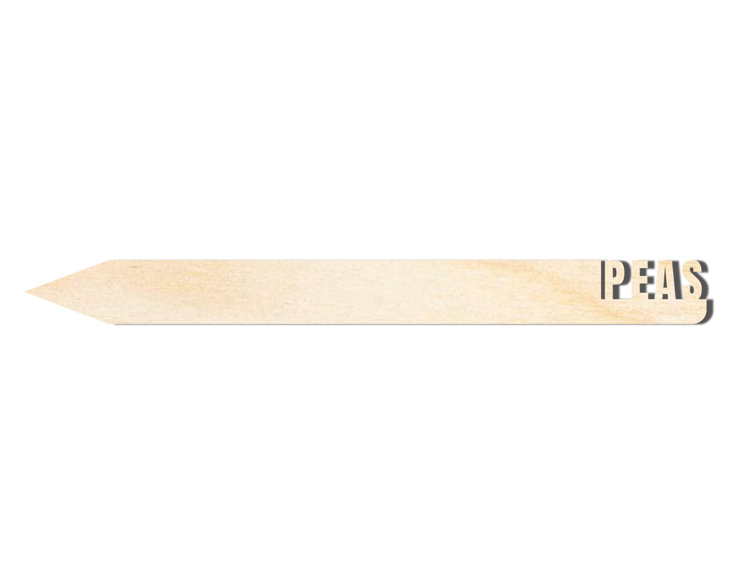 Unfinished Wood Peas Garden Stake | DIY Craft Cutout | up to 24" DIY