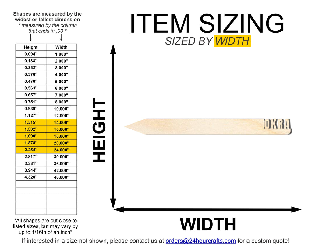 Unfinished Wood Okra Garden Stake | DIY Craft Cutout | up to 24" DIY
