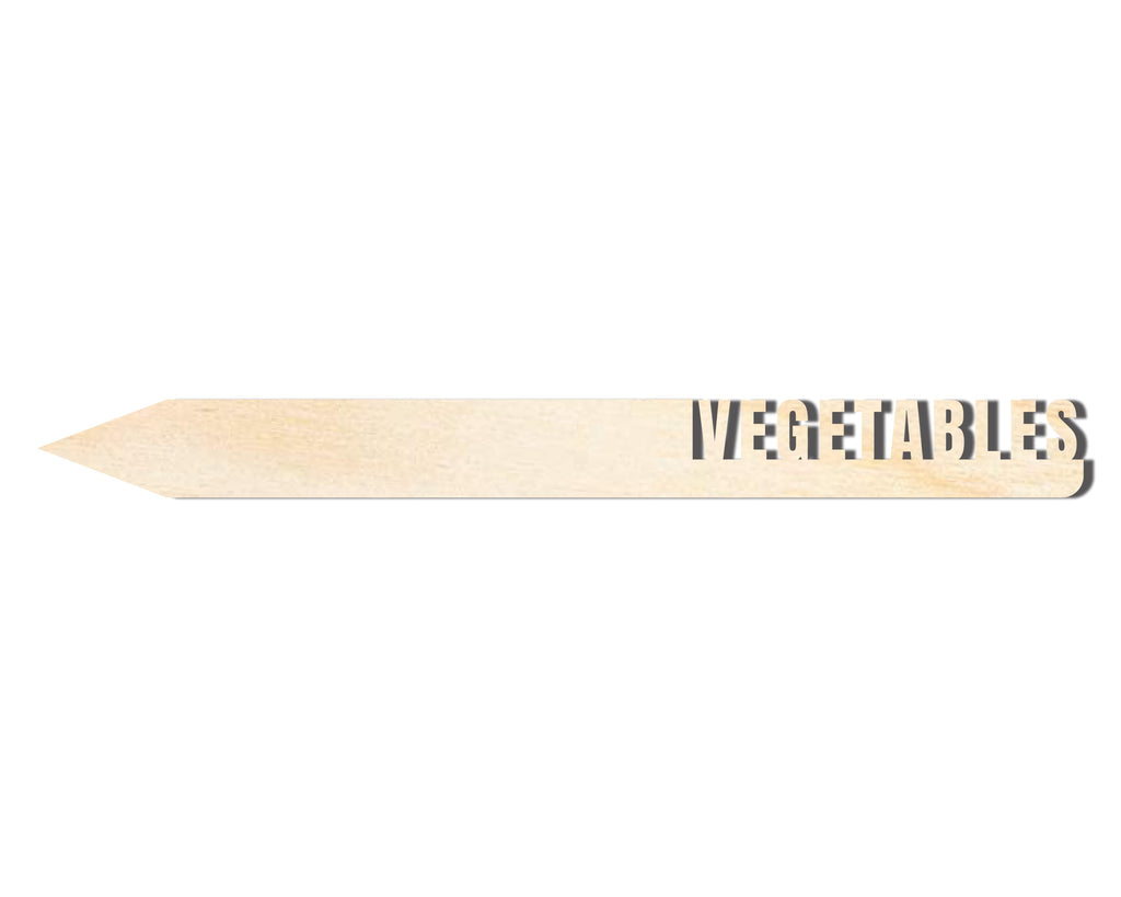 Unfinished Wood Vegetables Garden Stake | DIY Craft Cutout | up to 24" DIY