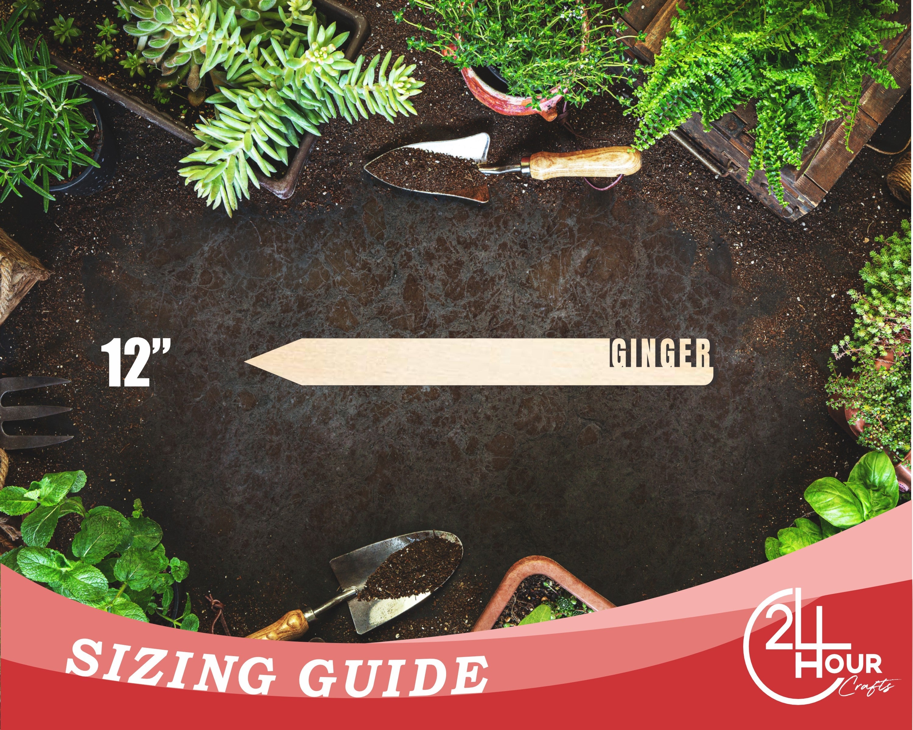 Unfinished Wood Ginger Garden Stake | DIY Craft Cutout | up to 24" DIY