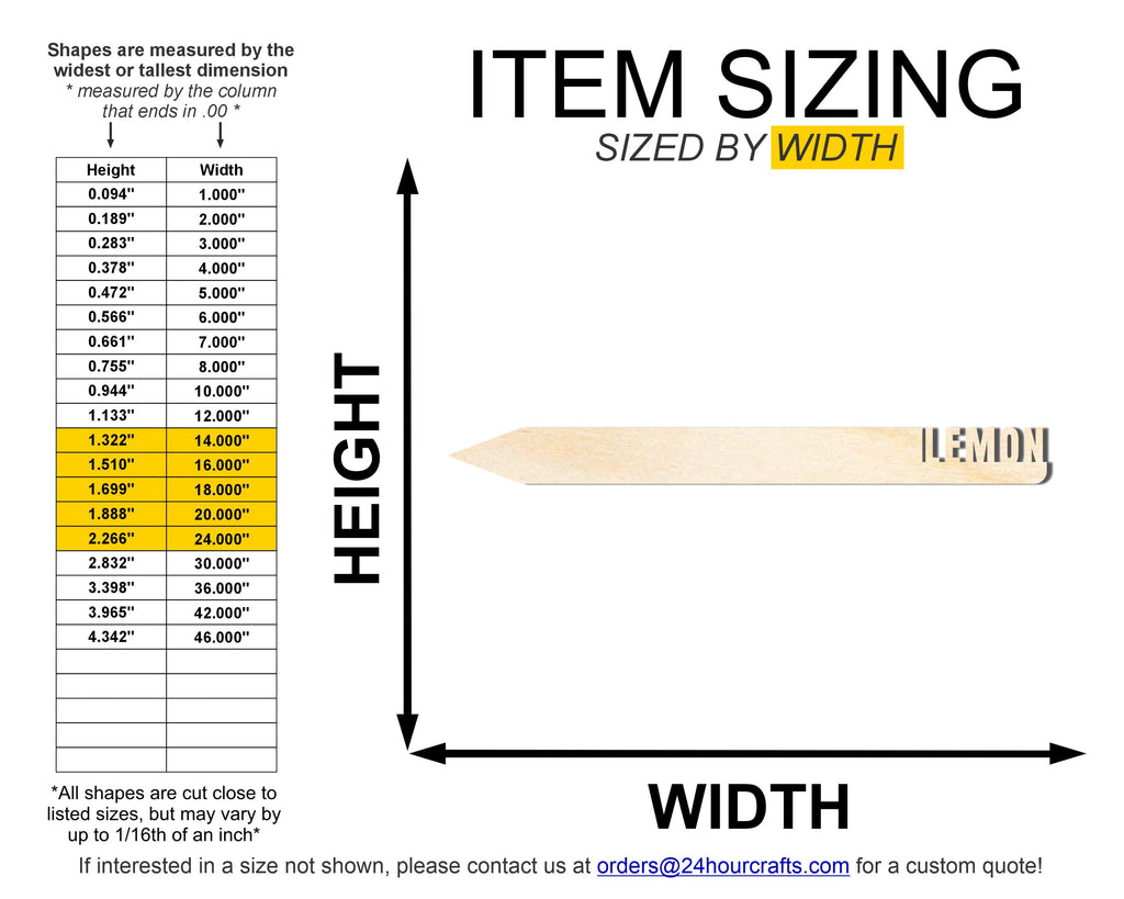 Unfinished Wood Lemon Garden Stake | DIY Craft Cutout | up to 24" DIY