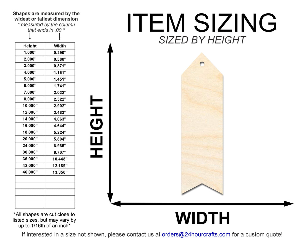 Unfinished Wood Wavy Simple Bookmark Shape | DIY Craft Cutout | up to 12" DIY