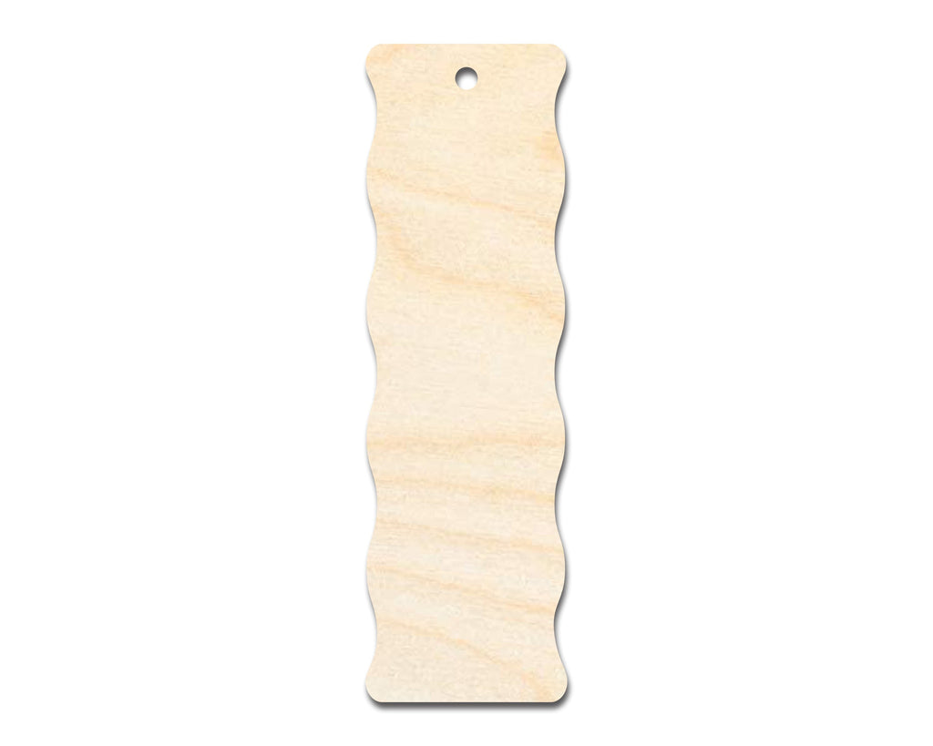 Unfinished Wood Wavy Side Bookmark Shape | DIY Craft Cutout | up to 12" DIY