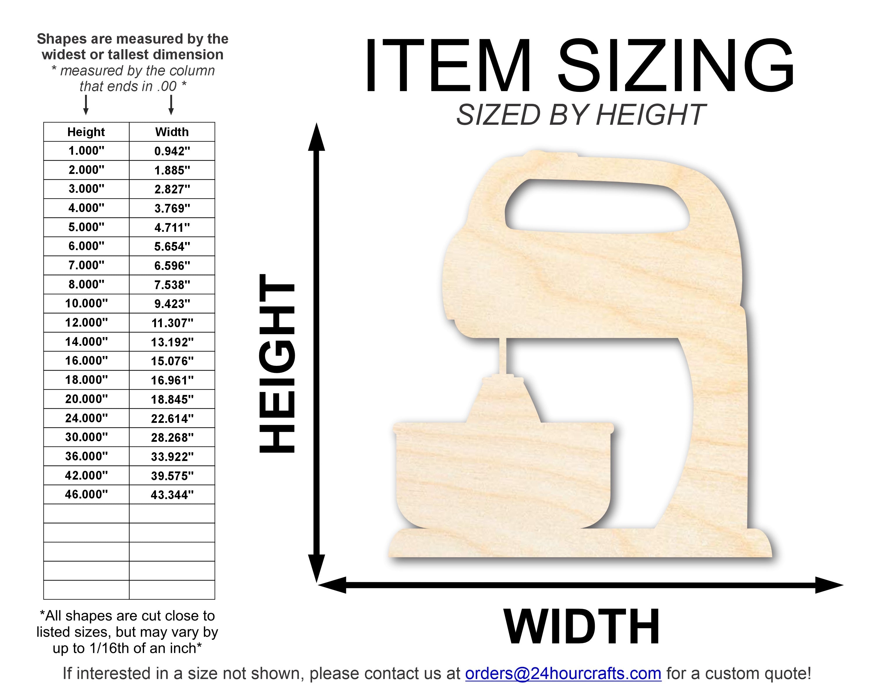 Unfinished Wood Mixer Shape | DIY Craft Cutout | up to 46" DIY