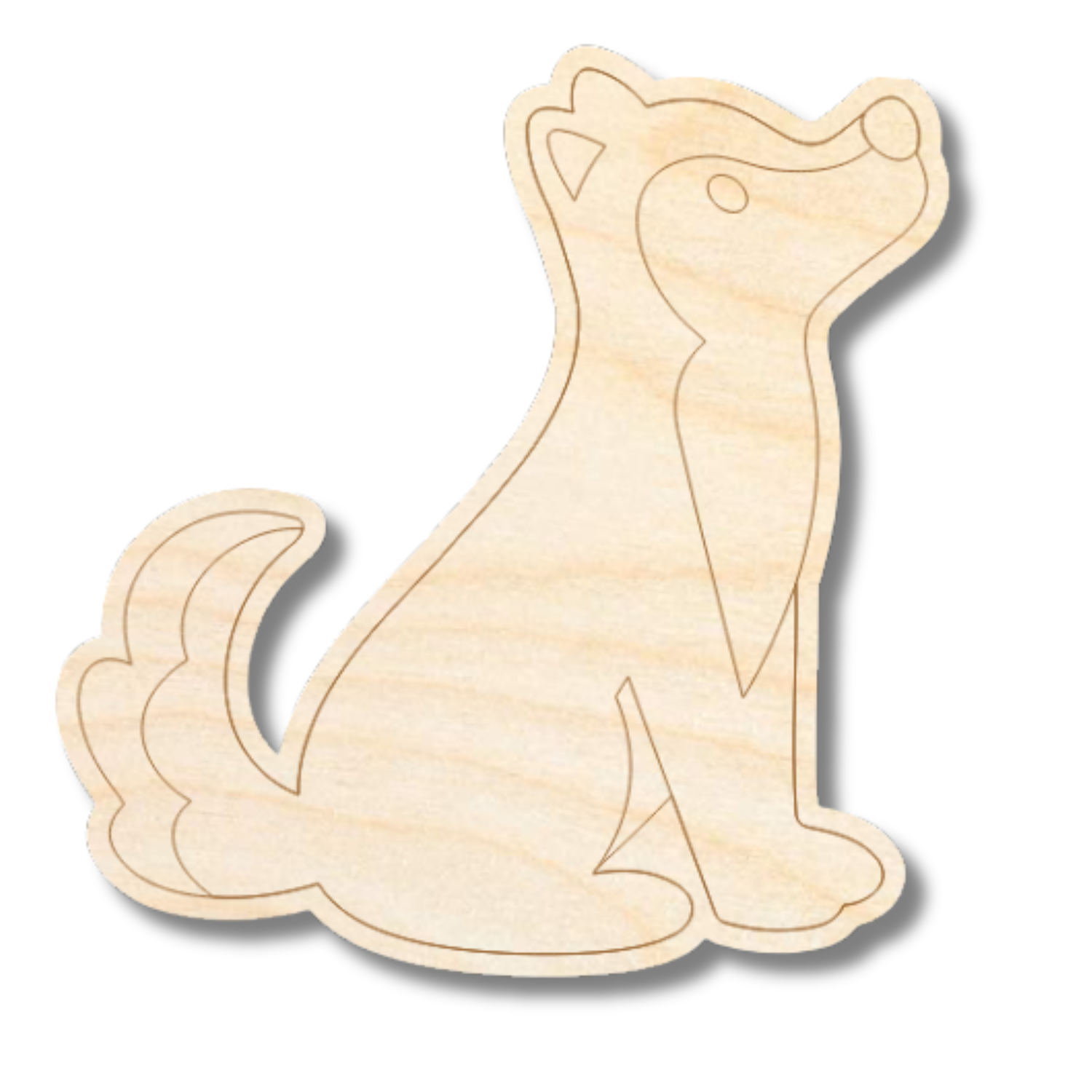 Unfinished Wood Etched Wolf Shape | Paint By Line Crafts | up to 30" DIY