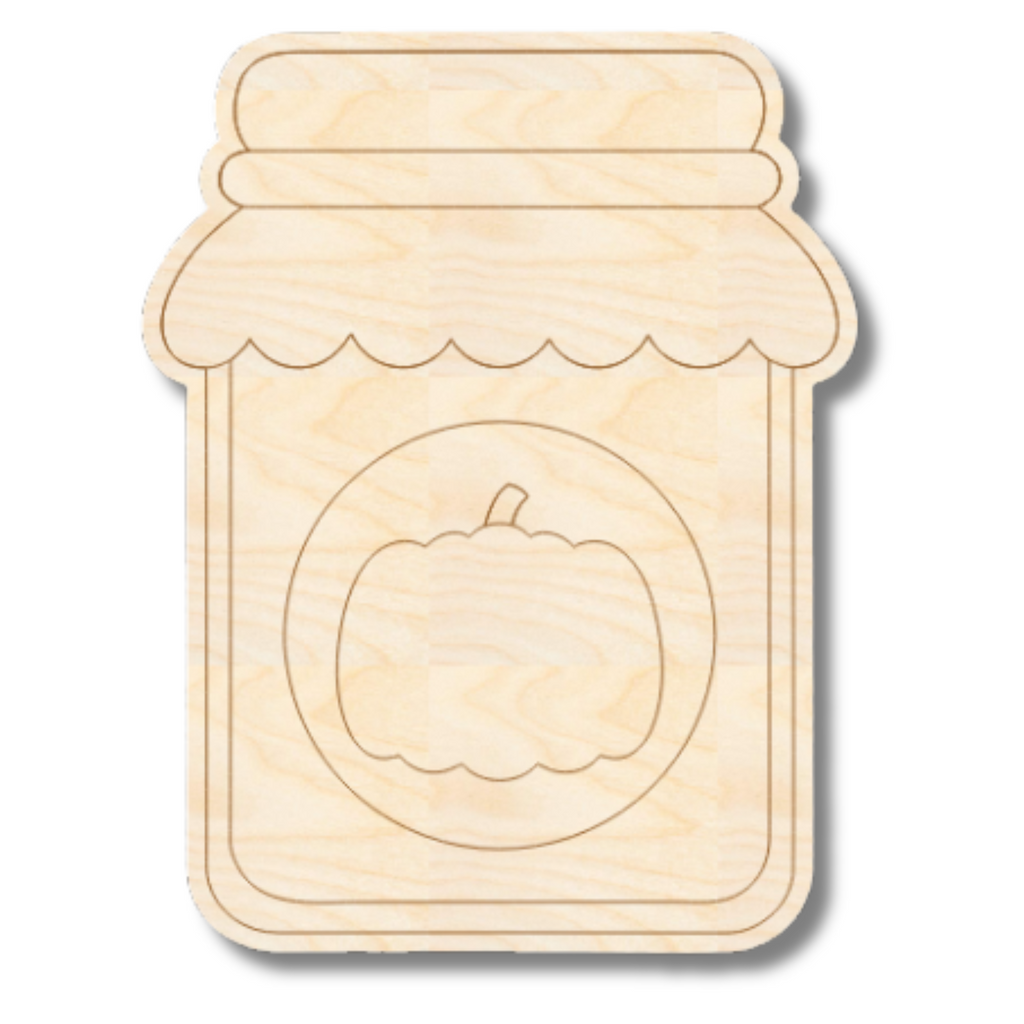 Unfinished Wood Etched Pumpkin Jam Shape | Paint By Line Crafts | up to 30" DIY