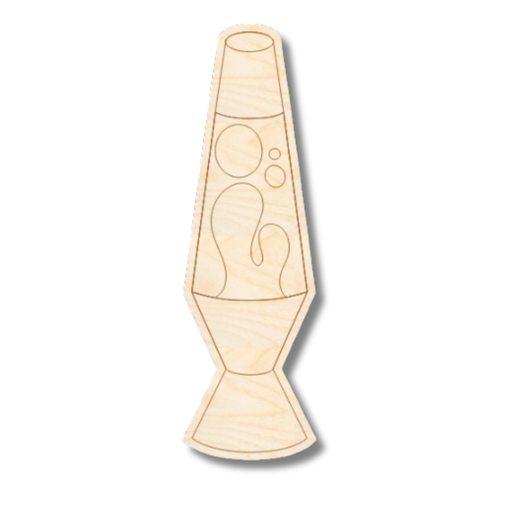 Unfinished Wood Etched Lava Lamp Shape | Paint By Line Crafts | up to 30" DIY