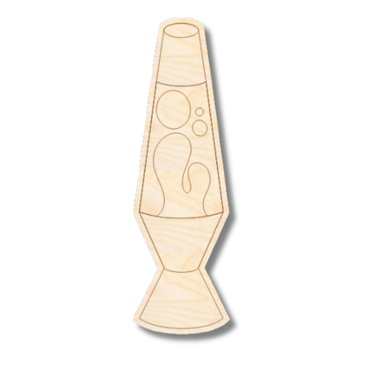 Unfinished Wood Etched Lava Lamp Shape | Paint By Line Crafts | up to 30" DIY